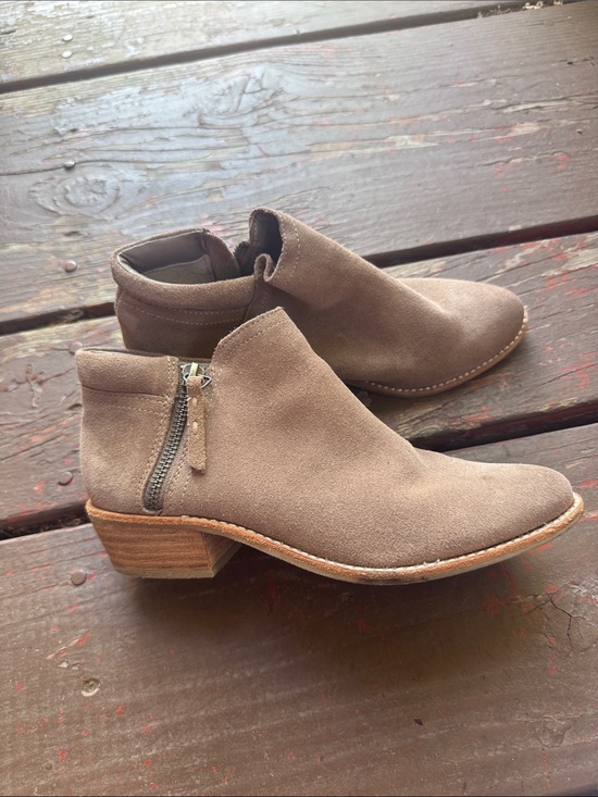 Steve Madden Shoes - Steve Madden Taupe Suede Ankle Booties with Side Zip